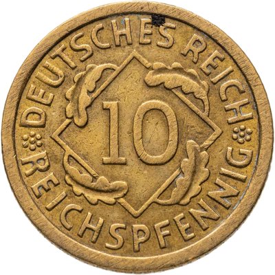 купить Германия, Третий рейх 10 рейхспфеннигов (reichspfennig) 1936 A