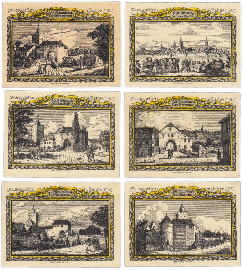 купить Германия (Саксония: Наумбург) набор из 6 нотгельдов 1921