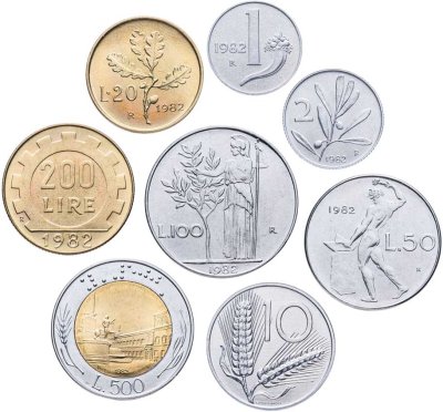 купить Италия годовой набор 1982 (8 монет)