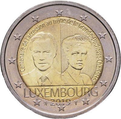 купить Люксембург 2 евро (euro) 2019 100 лет вступлению на трон Великой Герцогини Шарлотты