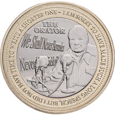 купить Джерси 2 фунта 2024 "150 лет со дня рождения Уинстона Черчилля. Оратор"