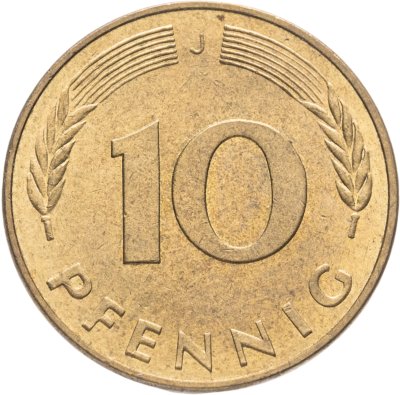 купить Германия (ФРГ) 10 пфеннигов 1976 "J"
