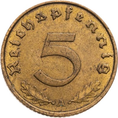 купить Германия (Третий рейх) 5 рейхспфеннигов (reichspfennig) 1938 A