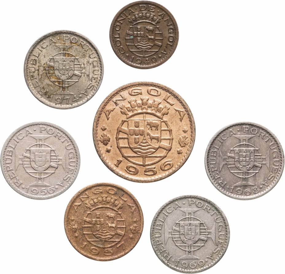 купить Ангола набор из 7 монет 1949-1974