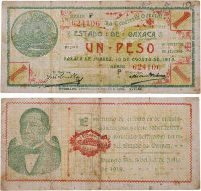 купить Мексика 1 песо 1915 Oaxaca
