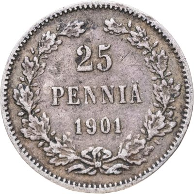 купить 25 пенни (pennia) 1901 L Российская Финляндия