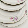 Купить Набор из 6-ти обеденных тарелок с цветочным декором, "Gebrüder Benedikt", фарфор, деколь, золочение, Чехословакия, 1960-1990 гг.