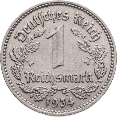 купить Германия (Третий рейх) 1 рейхсмарка (reichsmark) 1934