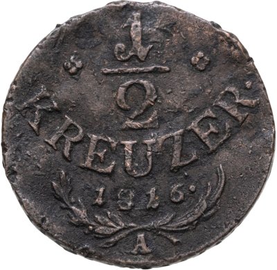 купить Австрия 1/2 крейцера 1816, знак монетного двора "A" - Вена