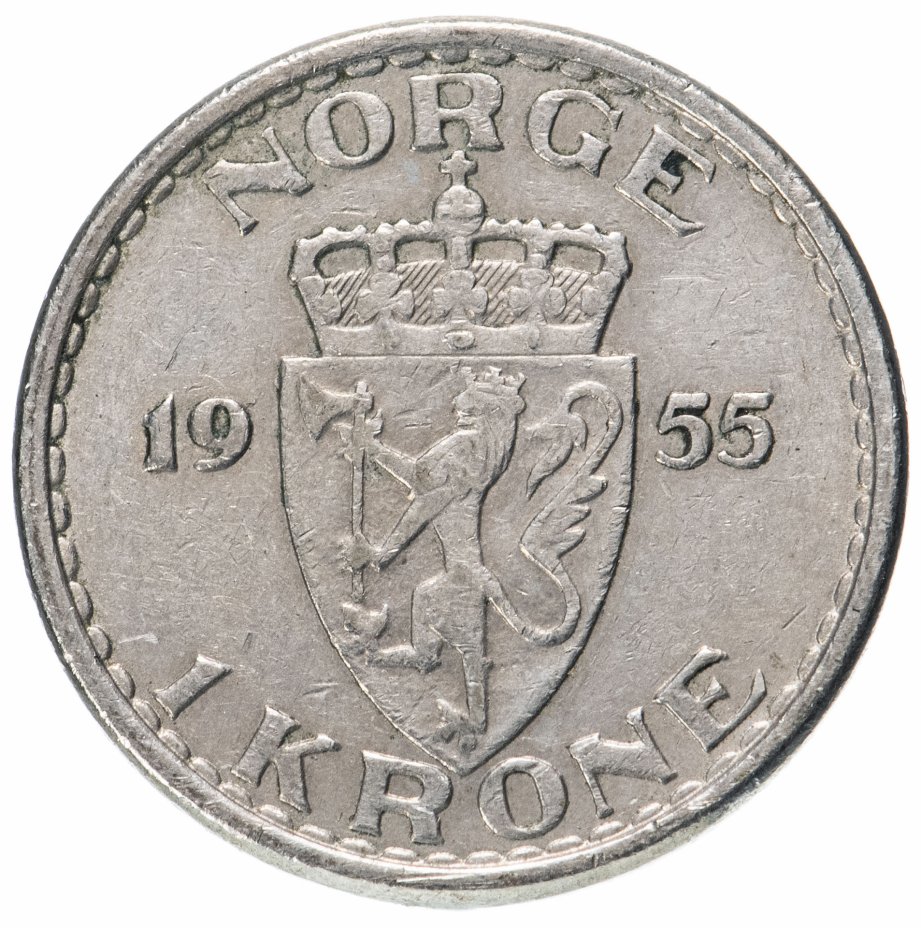 купить Норвегия 1 крона (krone) 1951-1957, случайная дата