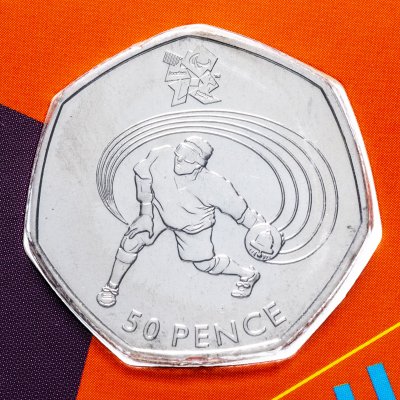 Купить Великобритания 50 пенсов (pence) 2011 "XXX летние Олимпийские Игры, Лондон 2012 - Голбол"