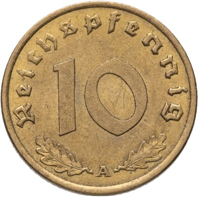 купить Германия, Третий рейх 10 рейхспфеннигов (reichspfennig) 1938