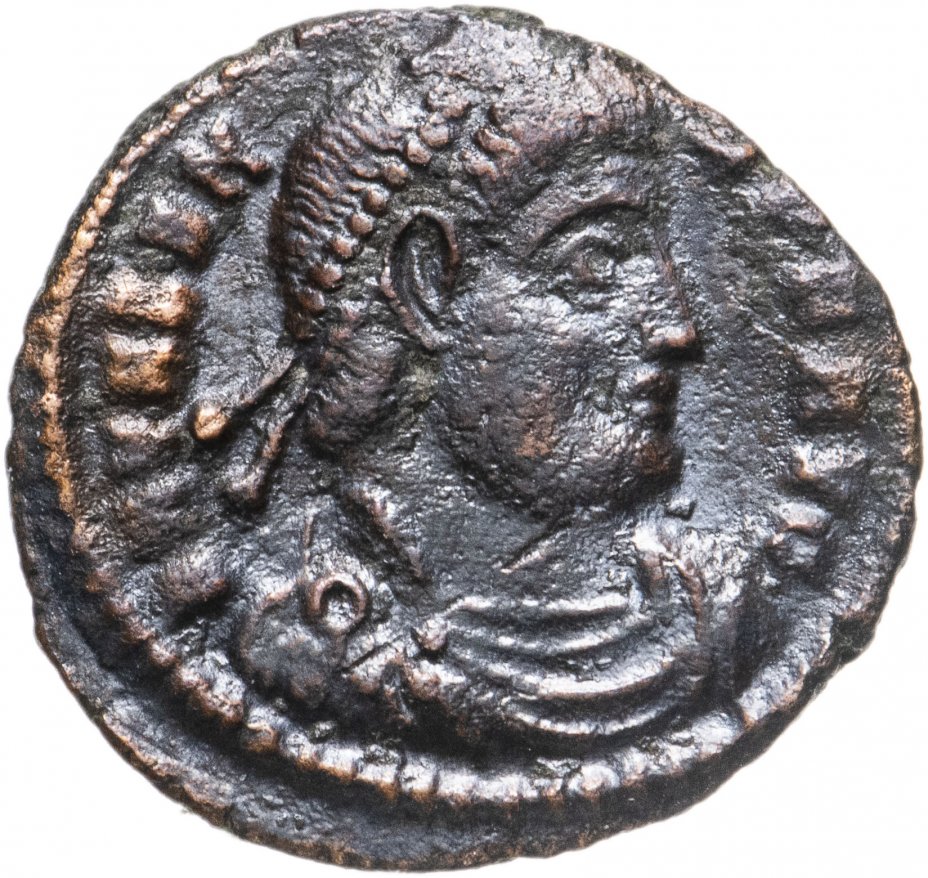 купить Римская Империя, Валент II, 364–378 гг, Нуммий (реверс: император идет вправо, волочит за волосы пленника)