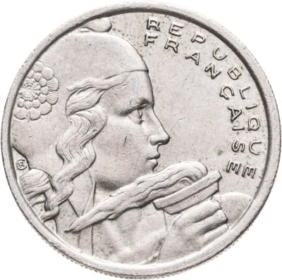 купить Франция 100 франков (francs) 1958 B знак монетного двора: "B" - Бомон-ле-Роже