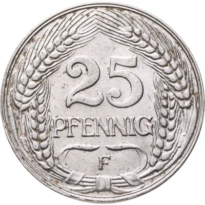 купить Германия 25 пфеннигов (pfennig) 1910 F