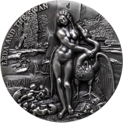 купить Камерун 2000 франков 2023 "Леда и лебедь - Леонардо да Винчи" в футляре с сертификатом