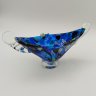 Купить Пепельница в форме ладьи кобальтового цвета, стекло, гутная техника, техника миллефиори, Муранское стекло, Италия, 1980-2000 гг.