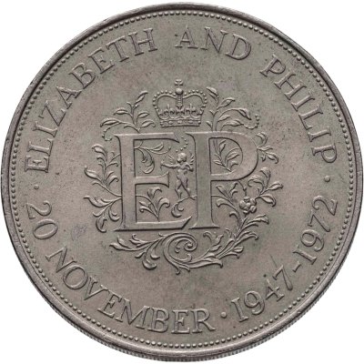 купить Великобритания 25 пенсов (pence) 1972 "Королевская серебряная свадьба"