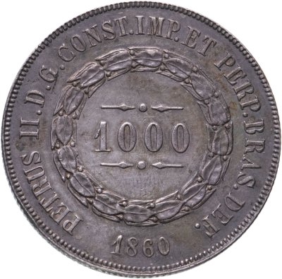 купить Бразилия 1000 рейс (reis) 1860