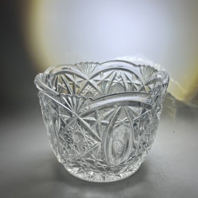 купить Салатник круглой формы с геометрическим декором, стекло, пресс, СССР, 1970-1990 гг.