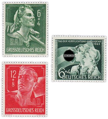 купить Германия, Третий Рейх набор из 3 марок 1943-1944