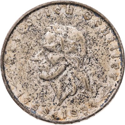купить Германия, Третий рейх 2 рейхсмарки (reichsmark) 1934 "175 лет со дня рождения Фридриха Шиллера"