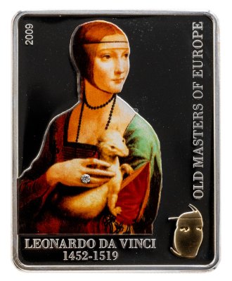 купить Острова Кука 5 долларов 2009 «Леонардо да Винчи - Дама с горностаем» золотая маска