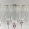 Купить Набор из 6 бокалов (фужеров) для шампанского с декором в виде виноградной лозы, стекло, золочение, Европа, 2000-2010 гг.