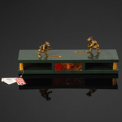 купить Настольный сувенир для фиксации монет "Денежки" (подставка для монет), Moiseikin, яшма, бронза, Россия, 2013 г.