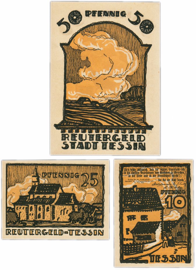 купить Германия (Мекленбург-Шверин: Тессин) набор из 3-х нотгельдов 1922