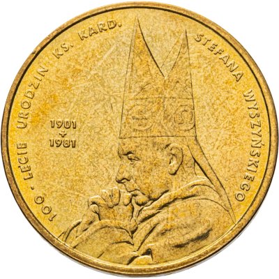 купить Польша 2 злотых 2001 "100 лет со дня рождения Стефана Вышинского"