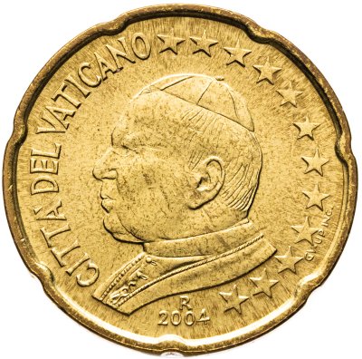 купить Ватикан 20 центов (cents) 2004 "Портрет Папы Иоана Павла II"