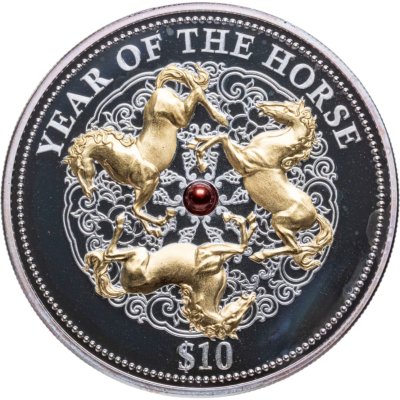 купить Фиджи 10 долларов 2014 Год Лошади, Красный жемчуг