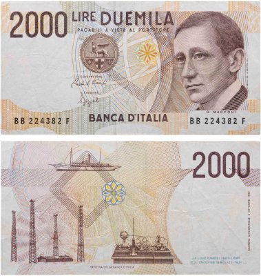 купить Италия 2000 лир 1990