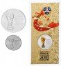 Купить Комплект из 3х монет серии "Кубок Чемпионата мира по футболу -2018" 25 рублей 2018 мельхиор (простая и цветная), 3 рубля 2018 серебро 925