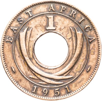 купить Британская Восточная Африка 1 цент (cent) 1951 H знак монетного двора: "H" - Хитон, Бирмингем