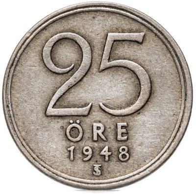 купить Швеция 25 эре (ore) 1948