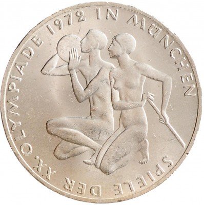 Купить ФРГ 10 марок 1972 J "Олимпиада в Мюнхене - Атлеты"