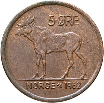 купить Норвегия 5 эре (ore) 1962