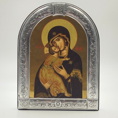 купить Икона "Богоматерь Владимирская", дерево, металл, шелкография, золочение, Iconotechniki SA, Греция, 2000-2020 гг.