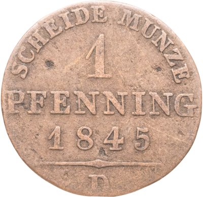 купить Германия, Пруссия 1 пфенниг 1845