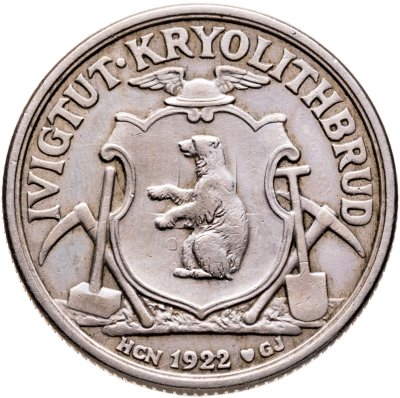 купить Гренландия 10 крон 1922 "Криолитовые шахты Ивигтут"
