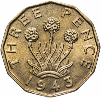 купить Великобритания 3 пенса 1943
