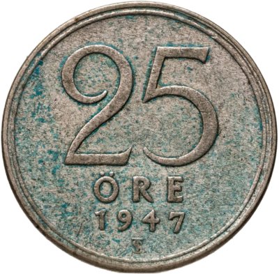 купить Швеция 25 эре (ore) 1947 Серебро, "SVERIGE" на аверсе