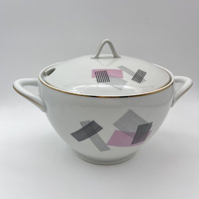 купить Супница с геометрическим декором, Cornelia Loucky Carlsbad, фарфор, деколь, золочение, Чехословакия, 1960-1980 гг.