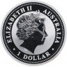 Купить Австралия 1 доллар 2001 "Год змеи", с позолотой