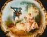 Купить Тарелка декоративная (настенная) "Галантная сцена" ("Музицирование"), фарфор, деколь с прорисовкой, золочение, Limoges, Франция, 1880-1920 гг.