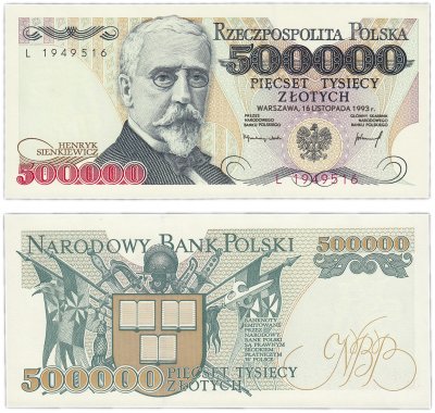 купить Польша 500000 злотых 1993 (Pick 161a)
