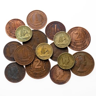 купить Британские Карибские Территории (Восточные Карибы) набор монет 1, 2 и 5 центов 1955-1964 (16 штук)