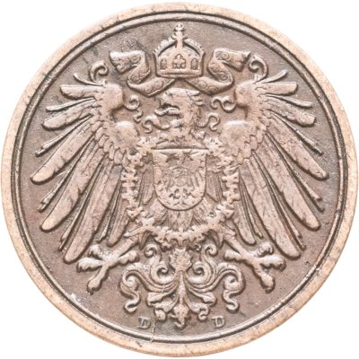 купить Германия 1 пфенниг (pfennig) 1908, знак монетного двора: "D" - Мюнхен